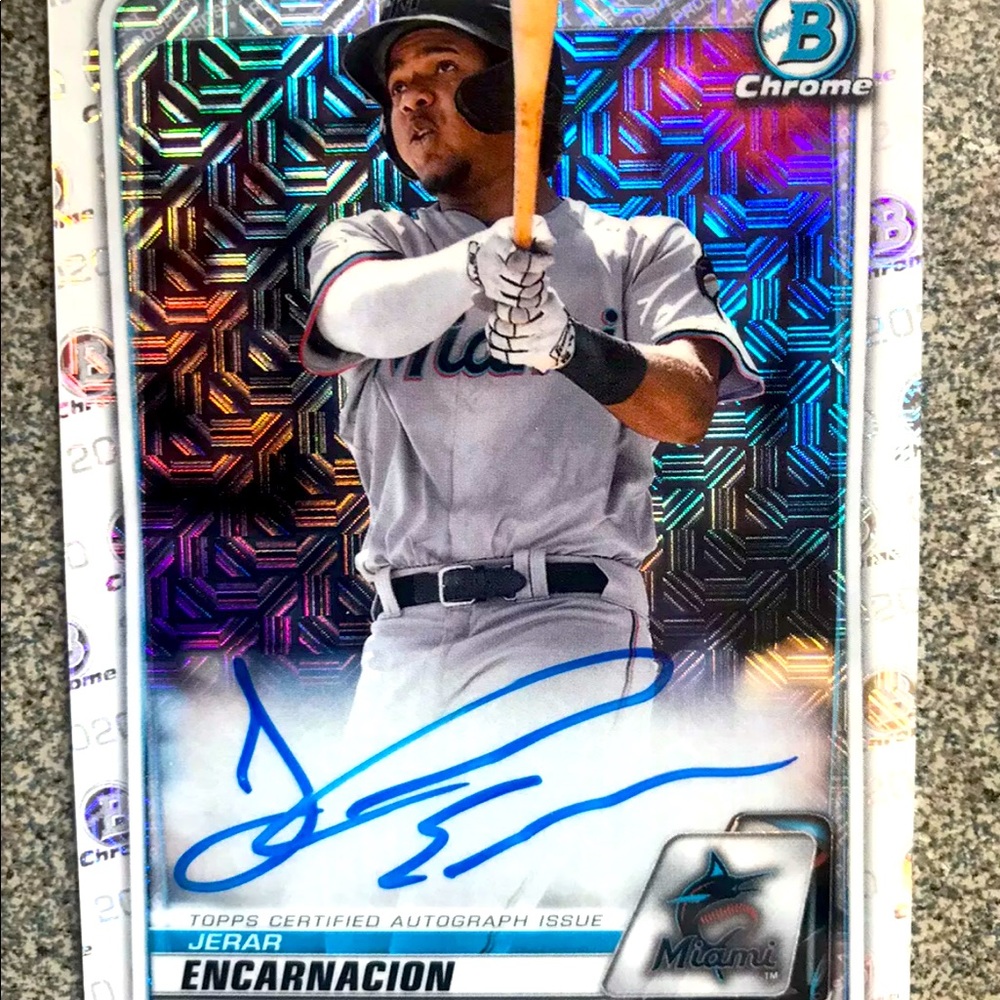 2020 Bowman Chrome Jerar Encarnacion MOJO Auto Autograph Refractor MARLINS (RF)